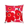 Marimekko - Pieni Unikko Cushion cover 50 x 50 cm, white / red