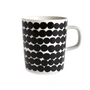 Marimekko - Oiva Räsymatto Mug with handle 250 ml, white / black