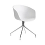 HAY - About A Chair AAC 20, polished aluminum / white 2. 0 (plastic glides)