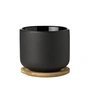 Stelton - Theo Thermo tea mug with coaster, 0.2 l, black