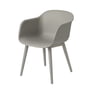 Muuto - Fiber Chair Wood Base, gray recycled