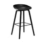 Hay - About A Stool AAS 32 H 85 cm, black lacquered oak / black steel / black 2. 0
