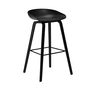 HAY - About A Stool AAS 32 H 75 cm, black lacquered oak / black steel / black 2. 0