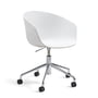 Hay - About A Chair AAC 52 with gas lift, polished aluminum / white 2. 0
