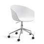 HAY - About A Chair AAC 52 with gas lift, polished aluminum / white 2. 0