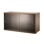 String - Display cabinet with sliding doors in glass 78 x 30 cm, walnut