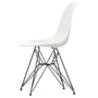 Vitra - Eames Plastic Side Chair DSR (H 43 cm), powder-coated / white, felt pads black (hard floor)