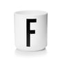 Design Letters - AJ Porcelain Cup F, white