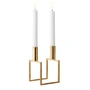 Audo - Cube Line Candlestick, gold-plated