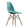 Vitra - Eames Plastic Side Chair DSW (h 43 cm), honey-coloured ash / ocean, white plastic glides