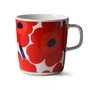 Marimekko - Oiva Unikko Mug with handle, 400 ml, white / red