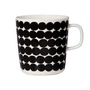 Marimekko - Oiva Räsymatto Mug with handle 400 ml, white / black