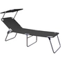 Fiam - Amigo Fourty-Sun Three-leg Lounger with Sunshade, black