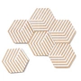 Areaware - Table Tiles Optic Coaster set of 6, white