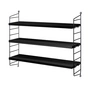 String - Pocket Wall shelf, black / ash stained black