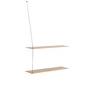Woud - Stedge Wall shelf 80 cm, oak white pigmented