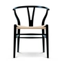 Carl Hansen - CH24 Wishbone Chair , beech black / natural wickerwork