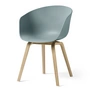 HAY - About A Chair AAC 22, lacquered oak / dusty blue 2. 0 (plastic glides)