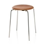 Fritz Hansen - Dot Stool, leather walnut color / base chrome