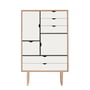 Andersen Furniture - S5 Chest of drawers, soaped oak/ white fronts