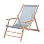 Jan Kurtz - Maxx Deckchair teak, cover plastic fabric sea blue