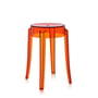 Kartell - Charles Ghost stool height 46 cm, orange
