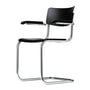 Thonet - S 43 F Chair, chrome / black stained beech (TP 29)