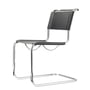Thonet - S 33 Chair, chrome / core leather black