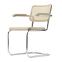 Thonet - S 64 V Armchair, chrome / natural beech (TP 17) / wickerwork with plastic support fabric