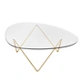 Gubi - Pedrera Coffee table, brass / clear