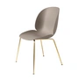 Gubi - Beetle Dining Chair, Conic Base brass / new beige