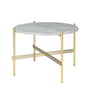 Gubi - TS Coffee table Ø 55 cm, brass / marble white