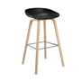 Hay - About A Stool AAS 32 H 75 cm, soaped oak / stainless steel / black 2. 0