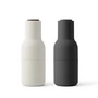 Audo - Bottle Grinder Salt and pepper mill set, ash / carbon (wooden lid walnut)