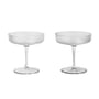 ferm Living - Ripple Champagne glass (set of 2), clear