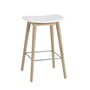 Muuto - Fiber Bar stool Wood Base H 65 cm, oak / white