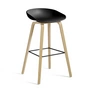 HAY - About A Stool AAS 32 H 65 cm, lacquered oak / black steel / black 2. 0 (plastic glides)