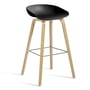 Hay - About A Stool AAS 32 H 85 cm, oak lacquered / stainless steel / black 2. 0