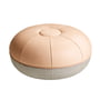 Fritz Hansen - pouf by Cecilie Manz Ø 50 cm, pure leather / linen (Anniversary Edition)