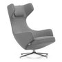 Vitra - Grand Repos Armchair, Cosy 2 light gray (01 kieselgrau ), polished aluminum (felt glides)