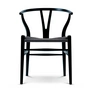 Carl Hansen - CH24 Wishbone Chair , beech black / black wickerwork