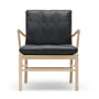 Carl Hansen - OW149 Colonial Chair , soaped oak / leather black (SIF 98)