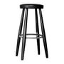 Carl Hansen - CH58 bar stool H 68 cm, black oak / black leather (Loke 7150)