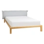 Hans Hansen - Pure bed with upholstered headboard 180 cm, matt lacquered oak / gray