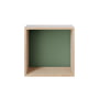 Muuto - Mini Stacked System shelf module, medium, oak / back panel dusty green