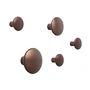 Muuto - Wall hook " the dots metal " set of 5, umber