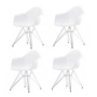 Vitra - Action set Eames Plastic Armchair DAR, chrome-plated / white (felt glides basic dark) (set of 4)