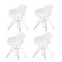 Vitra - Action set eames plastic armchair dar 4-piece set, chrome-plated / white (felt glides black)