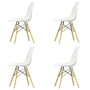 Vitra - Eames Plastic Side Chair DSW, maple yellowish / white (felt glides white) (set of 4)