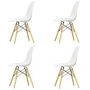Vitra - Eames Plastic Side Chair DSW, maple yellowish / white (felt glides white) (set of 4)